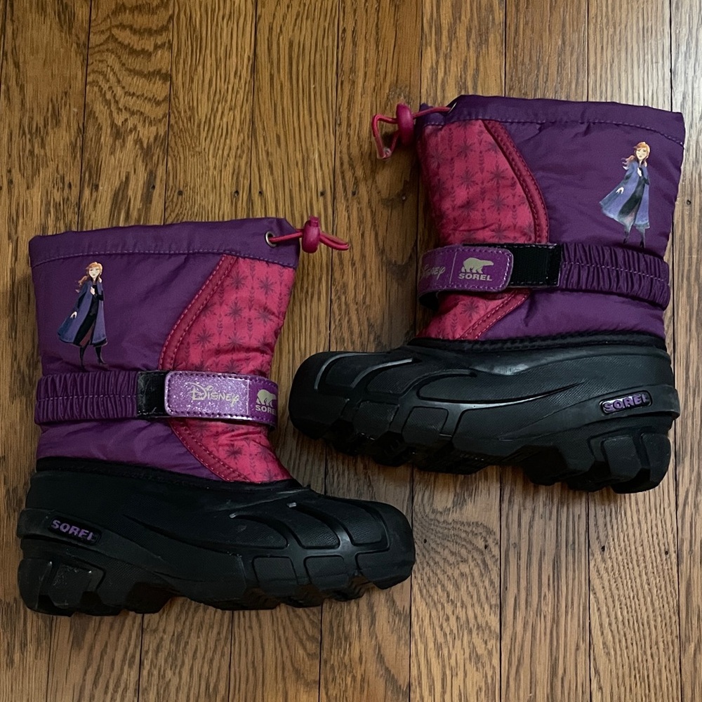 Sorel + Disney “Frozen” Purple and Pink Kids Snow Boots
